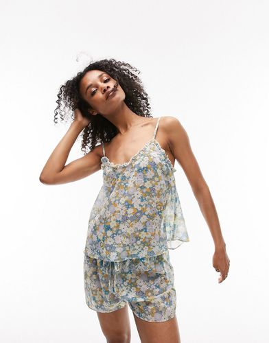 Pyjama avec short et caraco à imprimé fleurs - Topshop - Modalova