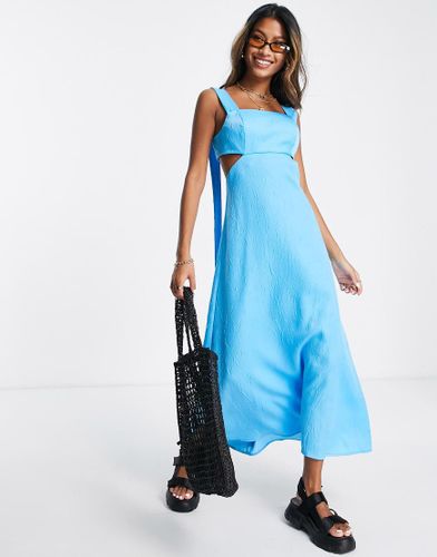 Robe mi-longue de qualité supérieure à découpe et bretelles contrastantes - de cobalt - Topshop - Modalova