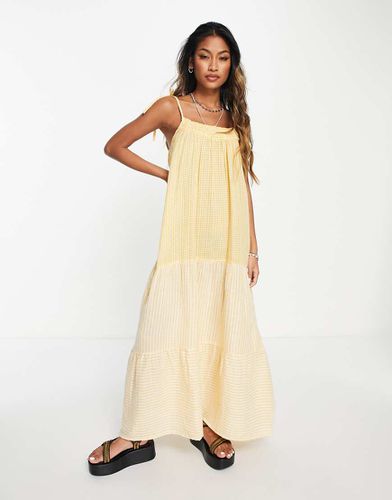 Robe de plage longue à carreaux et rayures - Topshop - Modalova