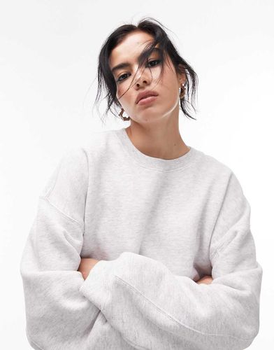 Sweat à surpiqûres de qualité supérieure - chiné - Topshop - Modalova