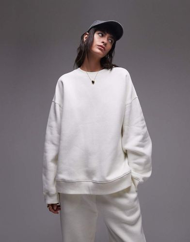 Sweat d'ensemble à surpiqûres de qualité supérieure - Écru - Topshop - Modalova