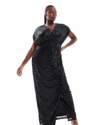 Robe portefeuille longue ornée de sequins - Tfnc Plus - Modalova