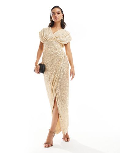 Robe cache-caur longue ornée de sequins - Tfnc - Modalova