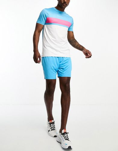 Fitness - Ensemble de tennis avec t-shirt et short - et turquoise - Threadbare - Modalova