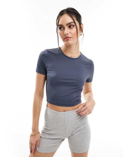 Maddy - T-shirt crop top ultra stretch - Anthracite - Threadbare - Modalova