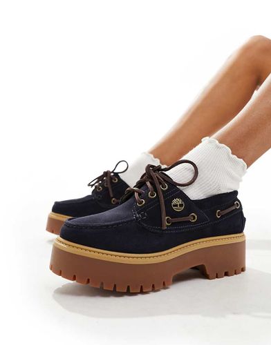 Stone Street - Chaussures bateau en daim à semelle plateforme avec 3 paires d'aillets - Timberland - Modalova