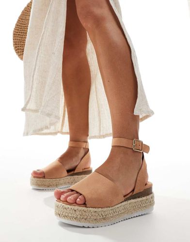 Espadrilles à semelle plateforme - Beige - Truffle Collection - Modalova