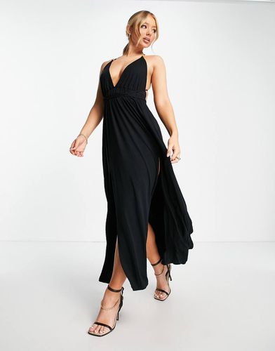 Robe longue à décolleté plongeant - Trendyol - Modalova