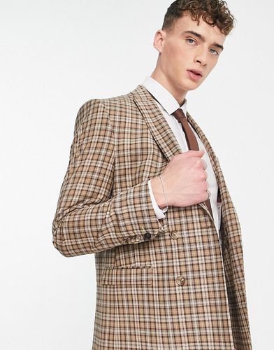Mepstead - Veste de costume à double boutonnage et carreaux Prince de Galles - Beige - Twisted Tailor - Modalova