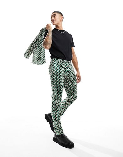 Shadoff - Pantalon de costume à imprimé géométrique vintage - Twisted Tailor - Modalova