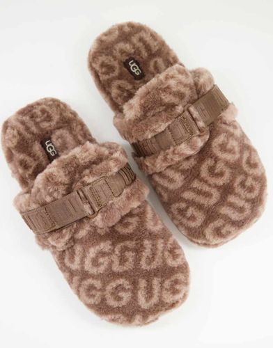 Fluff It Pop - Chaussons en peau de mouton avec logo imprimé sur l'ensemble - Ugg - Modalova