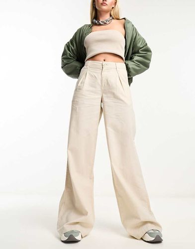 Pantalon large en lin mélangé - Beige - Urban Classics - Modalova