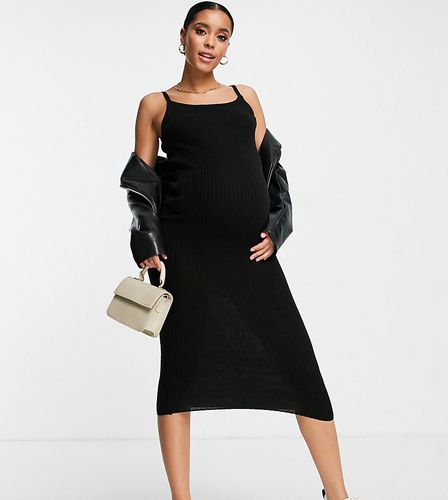 Robe d'ensemble en maille côtelée à bretelles fines - Urban Bliss Maternity - Modalova