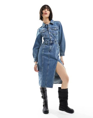 Robe chemise mi-longue en jean - Urban Revivo - Modalova