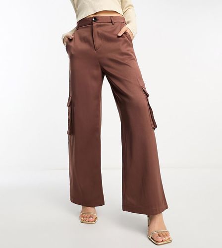 Pantalon cargo large - chocolat - Urban Threads Petite - Modalova