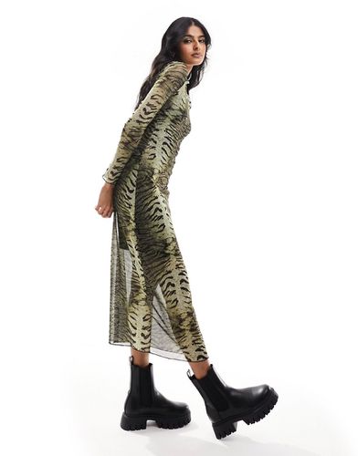 Robe longue moulante en tulle à imprimé tigre - Urban Threads - Modalova