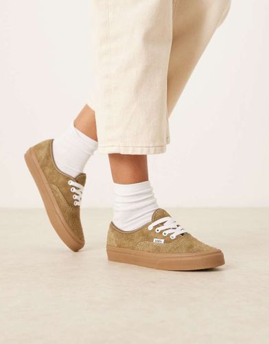 Authentic - Baskets en daim duveteux avec semelle en gomme - olive - Vans - Modalova