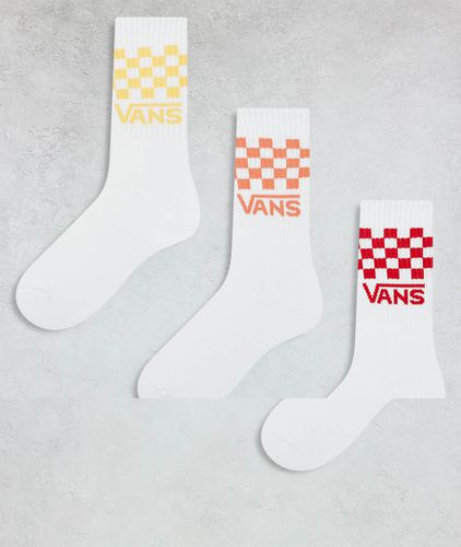 Lot de 3 paires de chaussettes avec détails rouges, orange et jaunes - Blanc - Vans - Modalova