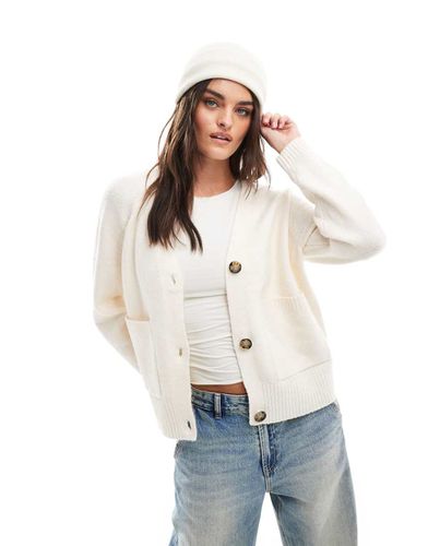 Gilet boutonné à col V - Crème - Vero Moda - Modalova