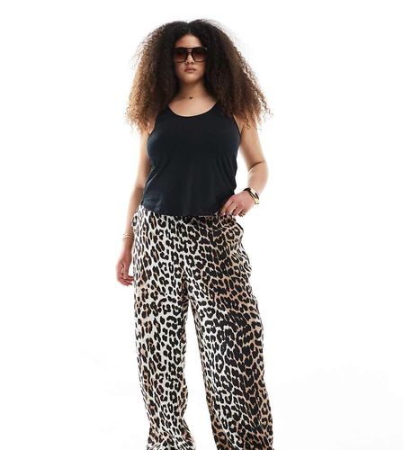 Pantalon large  enfiler  imprim lopard - Vero Moda Curve - Modalova