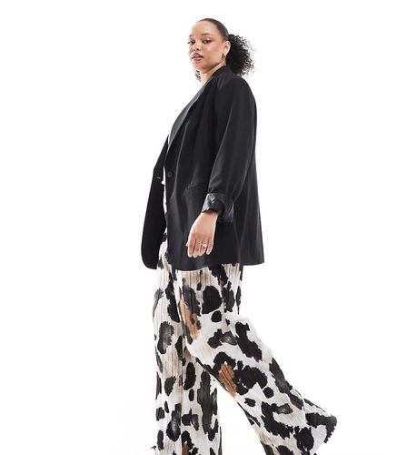 Pantalon plissé ample à imprimé animal abstrait - Vero Moda Curve - Modalova