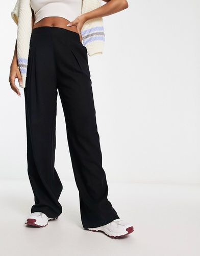 Pantalon large ajusté aspect lin doux - Noir - Vero Moda - Modalova
