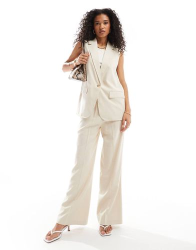 Pantalon large d'ensemble avec taille élastique - Crème - Vero Moda - Modalova