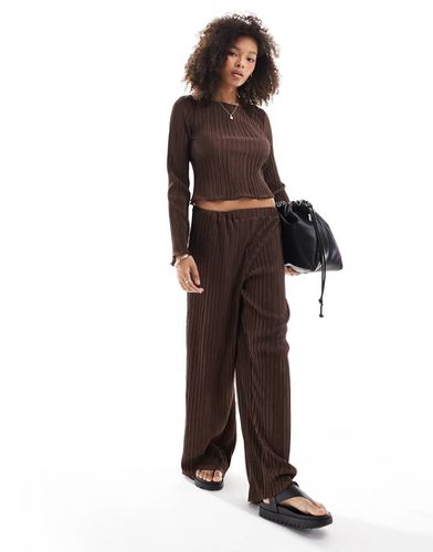 Pantalon large d'ensemble plissé - chocolat - Vero Moda - Modalova