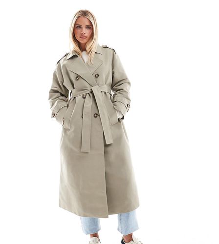 Trench-coat long avec ceinture - Chêne laurier - Vero Moda Petite - Modalova