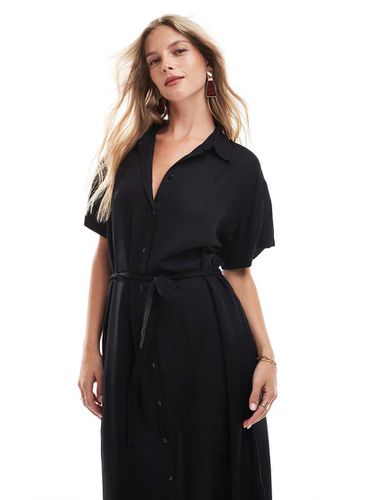 Robe chemise mi-longue avec ceinture nouée - Vero Moda - Modalova