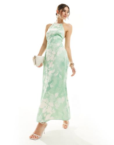Robe longue à col montant avec imprimé fleurs style aquarelle - Vero Moda - Modalova