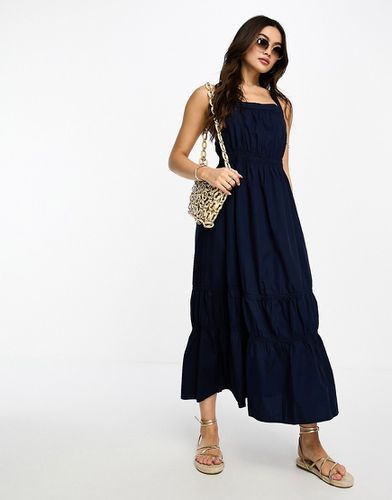 Robe longue croisée dans le dos - Bleu marine - Vero Moda - Modalova