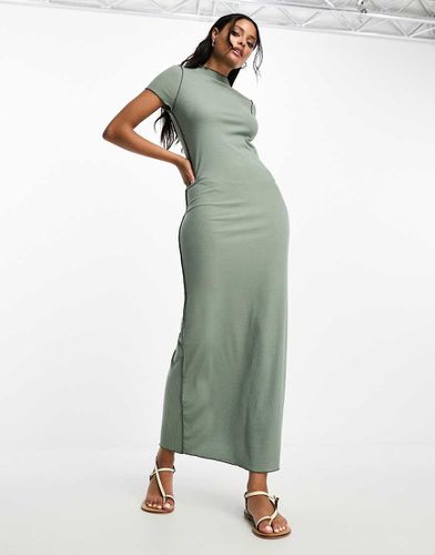 Robe longue en jersey à bords ondulés - Kaki - Vero Moda - Modalova