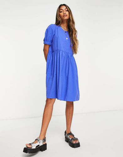 Robe mi-longue rétro à manches courtes et col rond - de cobalt - Vero Moda - Modalova