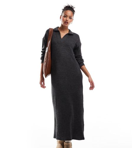 Robe ultra douce longueur cheville à col polo - chiné - Vero Moda Tall - Modalova