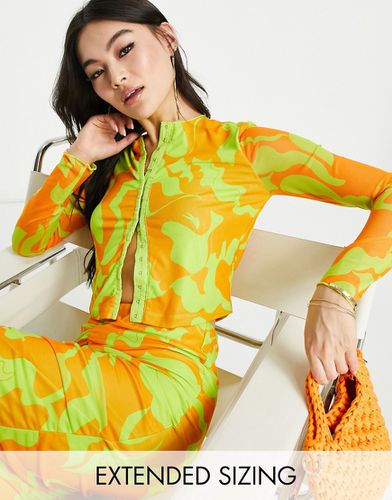 X Joann Van Den Herik - Top d'ensemble en tulle à manches longues avec coutures apparentes - et citron vert - Vero Moda - Modalova