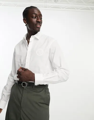 Chemise manches longues à logo emblématique caoutchouté - Versace Jeans Couture - Modalova