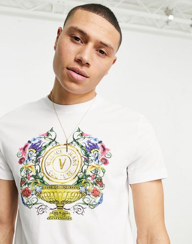 Garden - T-shirt à emblème V et imprimé jardin - Versace Jeans Couture - Modalova