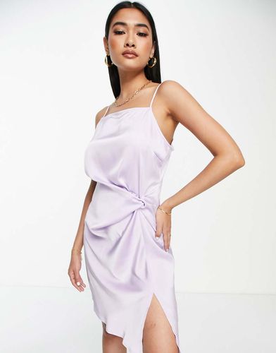 Robe caraco courte en satin avec naud - Lilas - Vila - Modalova