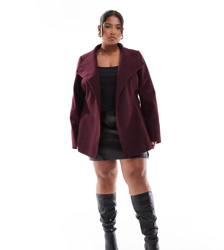 Manteau enveloppant en laine - Bordeaux baie - Yours - Modalova