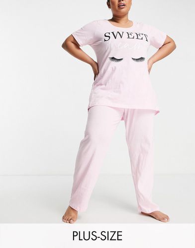 Pyjama avec t-shirt et pantalon large - Yours - Modalova
