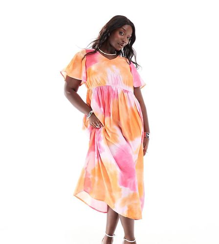 Robe nouée dans le dos avec imprimé flou - Rose - Yours - Modalova