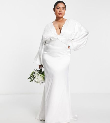 Robe de mariée longue à manches kimono - Ivoire - Yaura Plus - Modalova