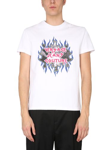 T-shirt with rock logo print - versace jeans couture - Modalova