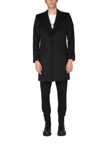 Single-breasted velours coat - dolce & gabbana - Modalova