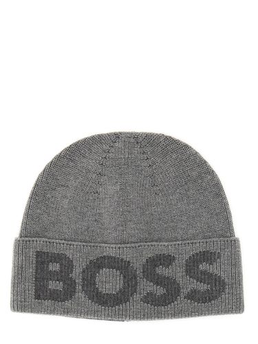 Boss knit hat with logo - boss - Modalova