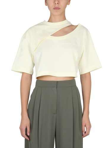 T-shirt with cut out detail - alexander mcqueen - Modalova