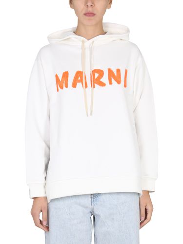 Marni logo hoodie - marni - Modalova