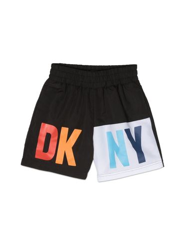 Multicolor logo beach boxer shorts - dkny - Modalova