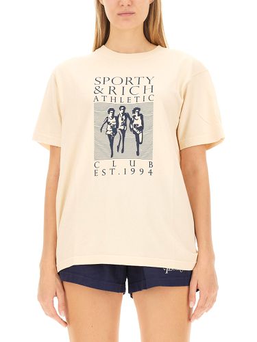 Sporty & rich logo print t-shirt - sporty & rich - Modalova